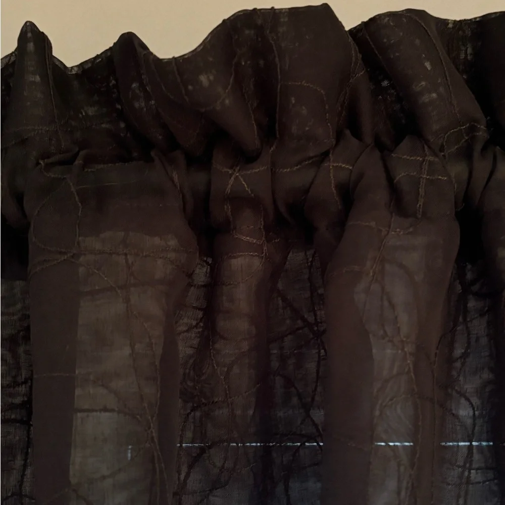 FREE* Black Sheer Window Valance. 76”